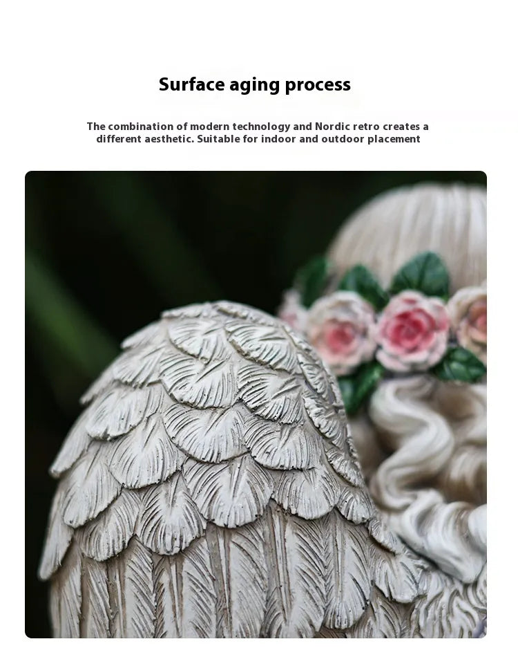 Resin Prayer Angel Solar Energy Outdoor Yard Lamp – Busting Finds